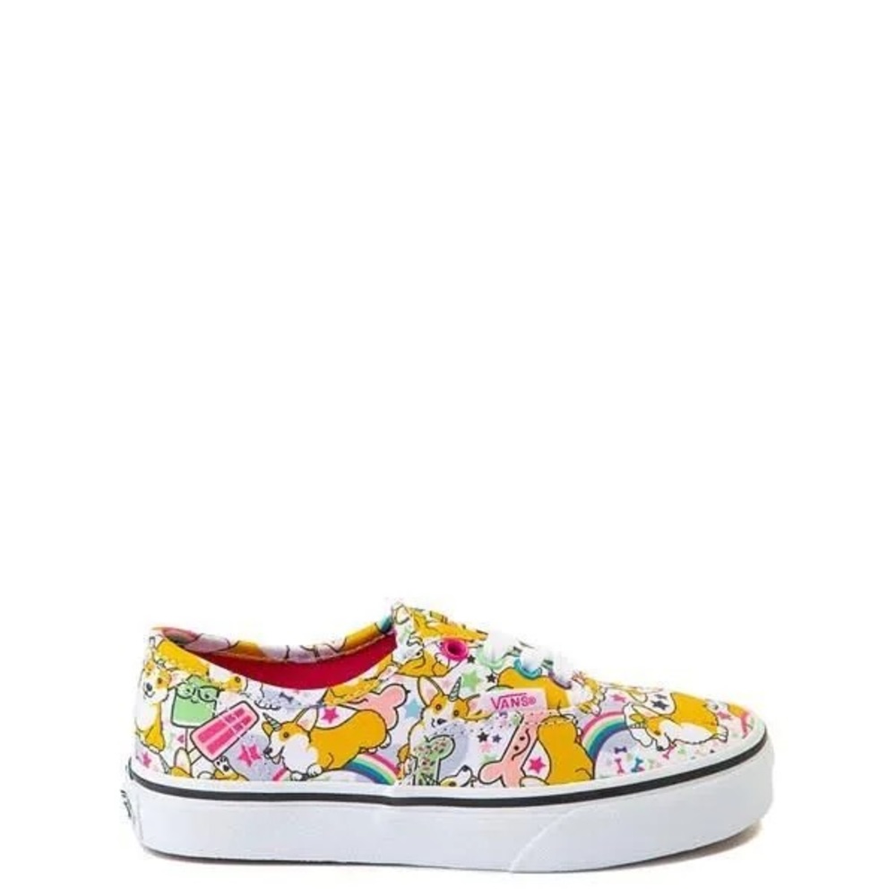 COPY - Kids' Vans Authentic Uni-Corgi Skate Shoe - Big - Multi 5 / White Multi